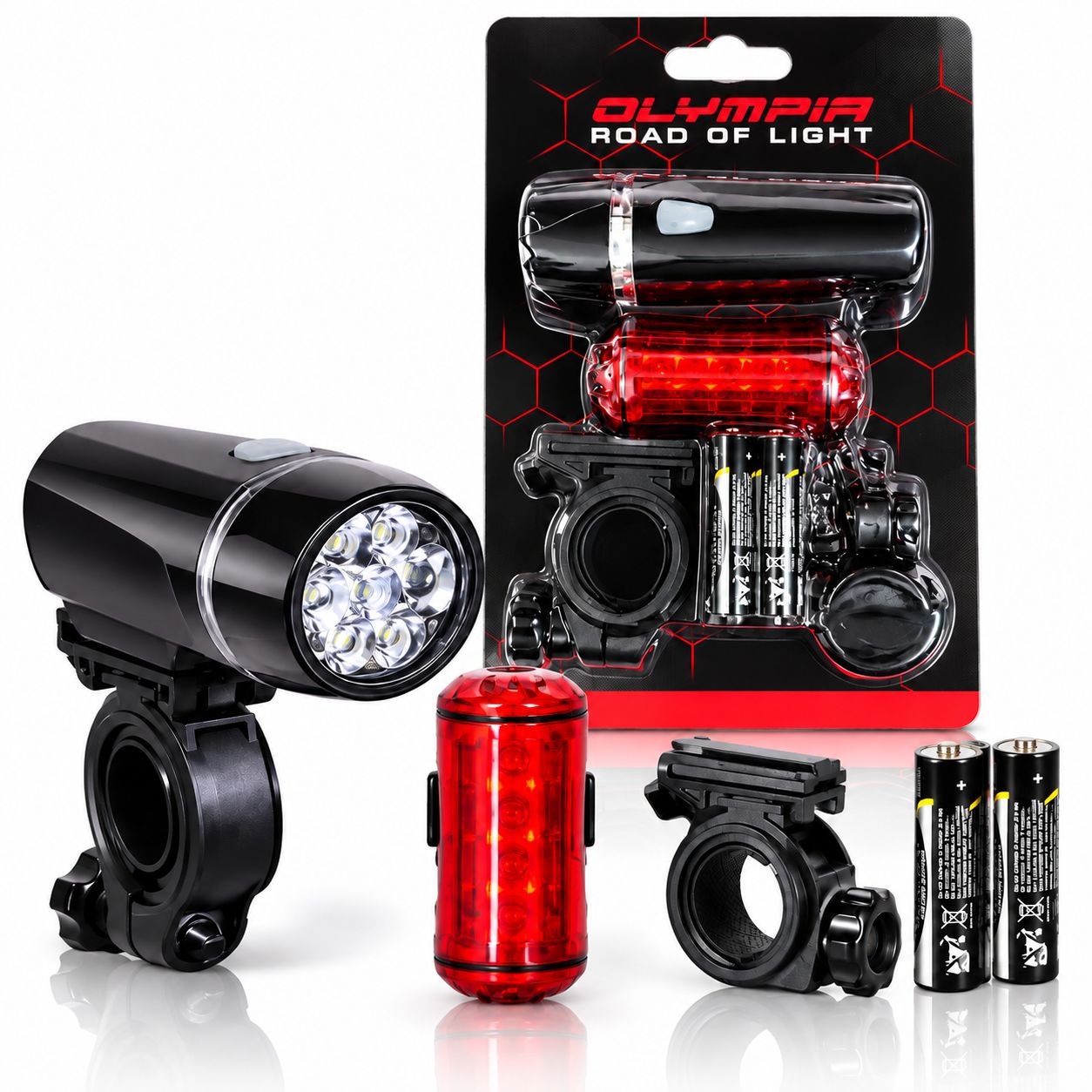 ست چراغ جلو و عقب دوچرخه LED