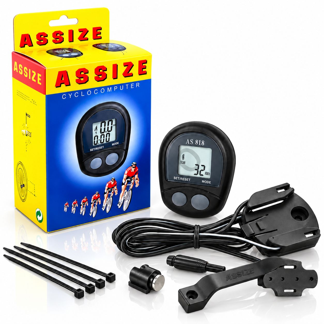 کامپیوتر دوچرخه ASSIZE AS-818؛ کیلومترشمار سیم‌دار دقیق برای کنترل سرعت و مسیر